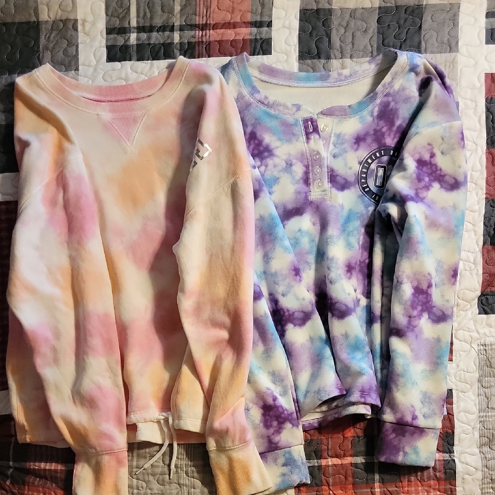 Justice Tie-Dye Sweatshirt Bundle in Pink and Purple